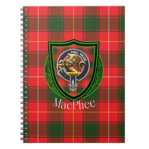 MacPhee schottischer Clan Tartan & Wappen Notizblock