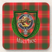 MacPhee Scottish Clan Tartan & Crest Getränkeuntersetzer (Vorderseite)