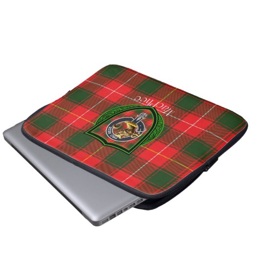 MacPhee Scottish Clan Tartan & Crest Laptopschutzhülle (Vorne Knopf)