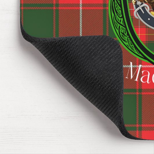 MacPhee Scottish Clan Tartan & Crest Mousepad (Ecke)