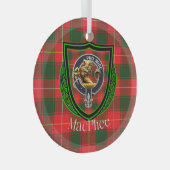 MacPhee Scottish Clan Tartan & Crest Ornament Aus Glas (Vorderseite Rechts)