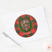 MacPhee Scottish Clan Tartan & Crest Runder Aufkleber (Umschlag)