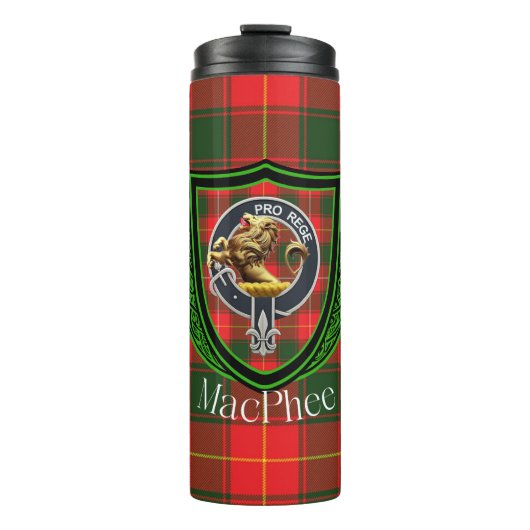 MacPhee Scottish Clan Tartan & Crest Thermosbecher (Vorderseite)