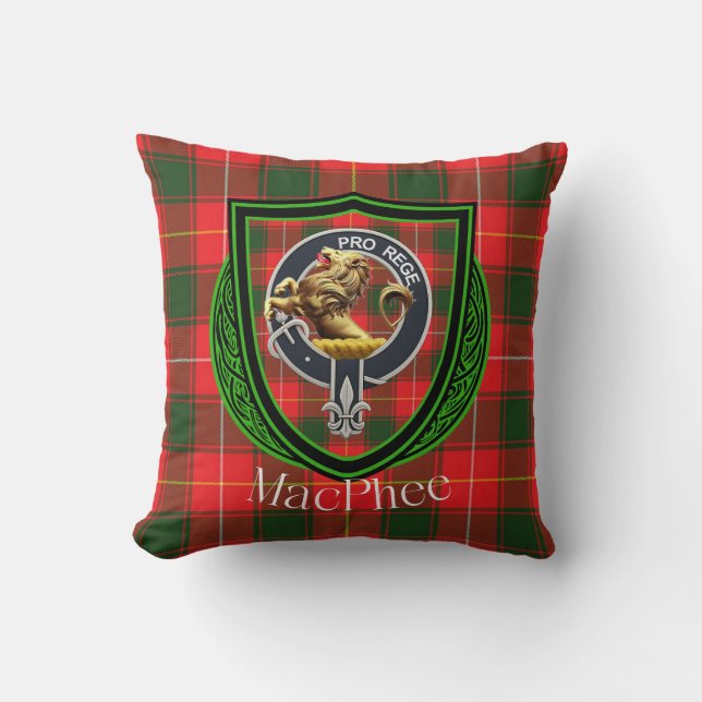 MacPhee Scottish Clan Tartan & Wappen Kissen (Vorderseite)