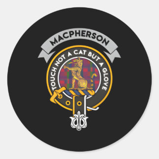 Macpherson Clan Abzeichen Scottish Tan Runder Aufkleber