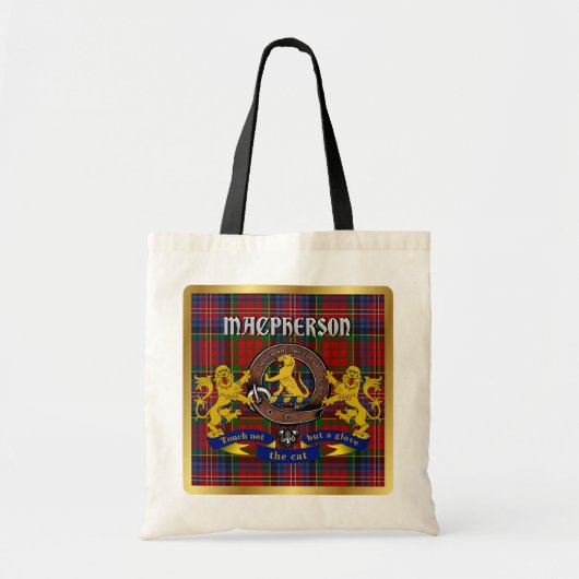 Macpherson Clan Abzeichen & Tartan Tasche (Vorne)