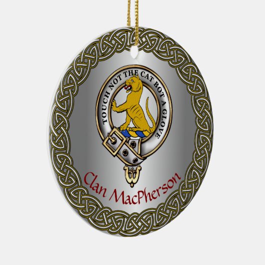 MacPherson Clan Badge/Tartan Thistle Personalized Keramik Ornament (Rechts)