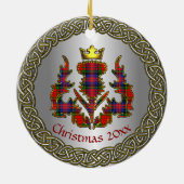MacPherson Clan Badge/Tartan Thistle Personalized Keramik Ornament (Hinten)