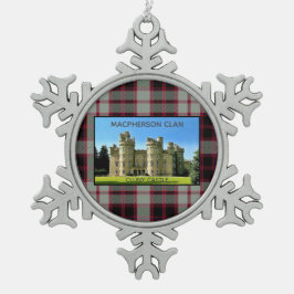 Macpherson Clan Cluny Castle Tartan Xmas Schneeflocken Zinn-Ornament