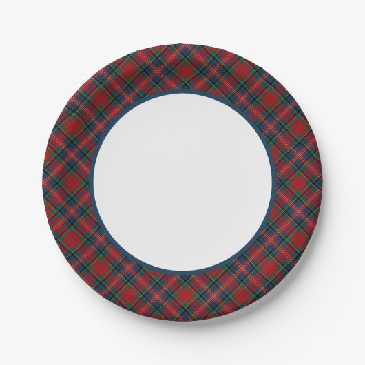 MacPherson Clan Tartan Border Pappteller (Vorderseite)