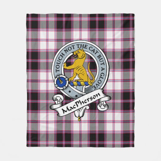 MacPherson Jagd Modernes Clan Abzeichen Tartan Kar Fleecedecke (Vorderseite)