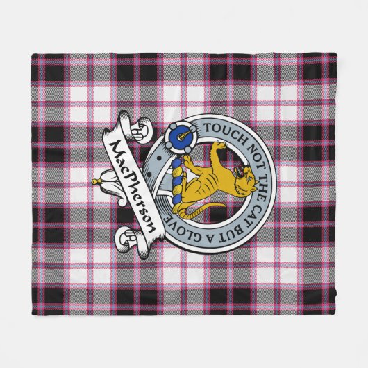 MacPherson Jagd Modernes Clan Abzeichen Tartan Kar Fleecedecke (Vorderseite (Horizontal))