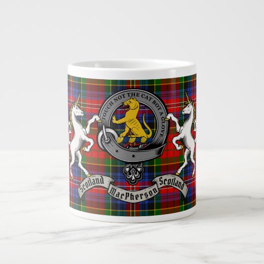 MacPherson/McPherson Abzeichen mit Tartan Personal Jumbo-Tasse (Vorderseite)