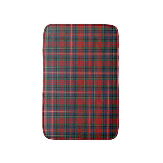 MacPherson Red und Blue Scottish Tartan Badematte (Vorderseite Vertikal)