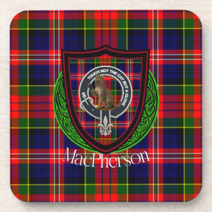 MacPherson-Schottischer-Clan-Tartan & -Wappen Getränkeuntersetzer