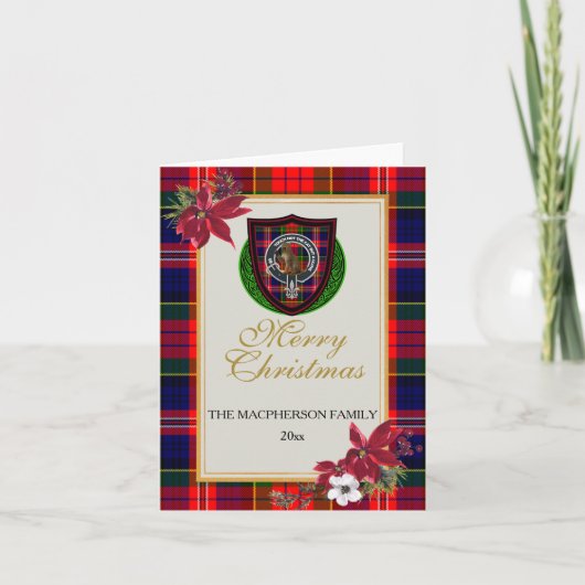 MacPherson-Schottischer-Clan-Tartan & Wappen Karte (Vorderseite)