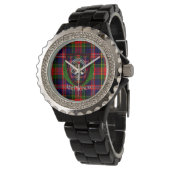 MacPherson Scottish Clan Tartan & Crest Armbanduhr (Schrägansicht)