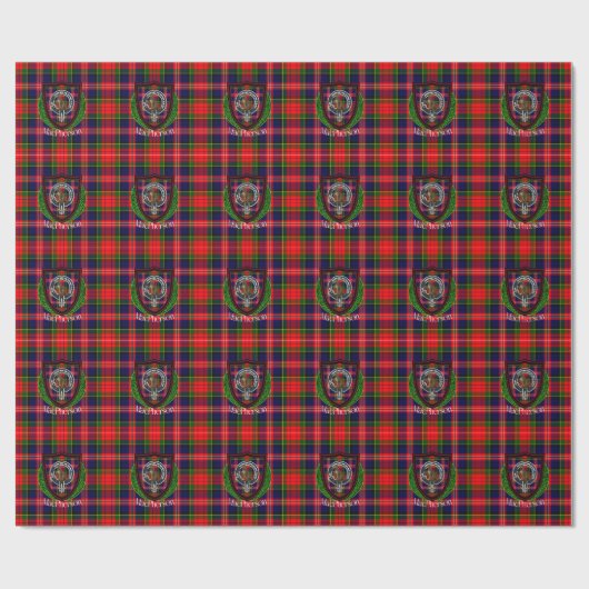MacPherson Scottish Clan Tartan & Crest Geschenkpapier (Flach)
