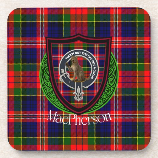 MacPherson Scottish Clan Tartan & Crest Getränkeuntersetzer (Vorderseite)