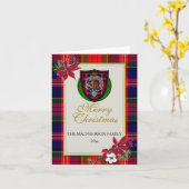 MacPherson Scottish Clan Tartan & Crest Karte (Gelbe Blume)