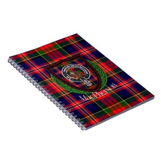 MacPherson Scottish Clan Tartan & Crest Notizblock (Rechte Seite)