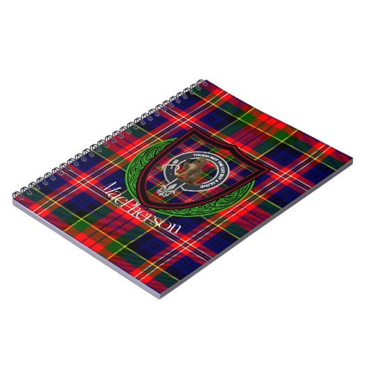 MacPherson Scottish Clan Tartan & Crest Notizblock (Linke Seite)