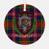 MacPherson Scottish Clan Tartan & Crest Ornament Aus Glas (Rückseite)