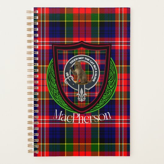 MacPherson Scottish Clan Tartan & Crest Planer (Vorderseite)