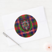 MacPherson Scottish Clan Tartan & Crest Runder Aufkleber (Umschlag)