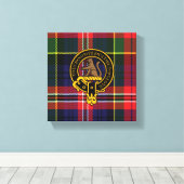 Macpherson Scottish Wappen und Tartan Canvas print Leinwanddruck (Insitu (Holzboden))