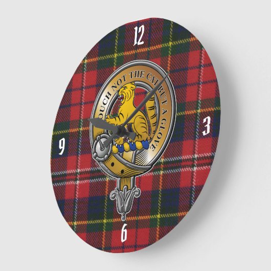 MacPherson Tartan & Abzeichen Große Wanduhr (Winkel)