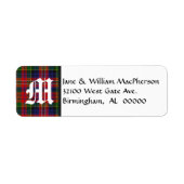 MacPherson Tartan Karierte Monogram Address Labels (Vorne)