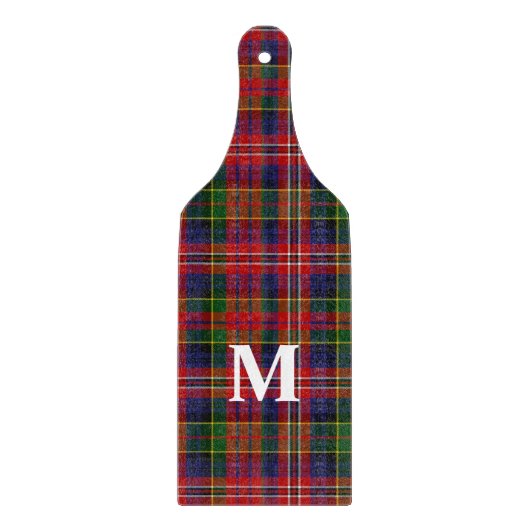 MacPherson Tartan Kariertes Mit Monogramm Kissen Schneidebrett (Vorderseite)