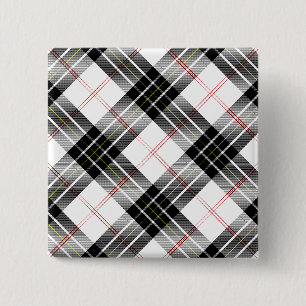 MacPherson Tartan Schwarz-weiß kariert Button