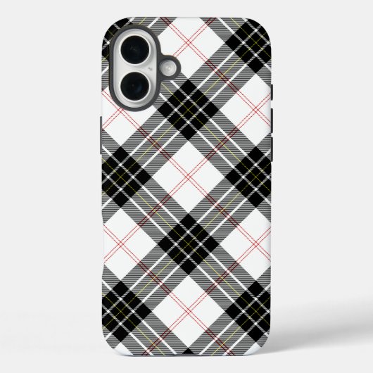 MacPherson Tartan Schwarz-weiß kariert Case-Mate iPhone Hülle (Rückseite)