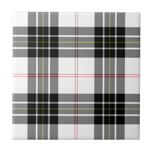 MacPherson Tartan Schwarz-weiß kariert Fliese (Vorderseite)