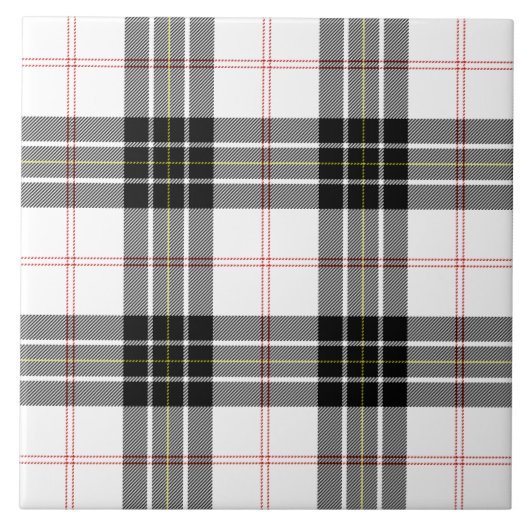 MacPherson Tartan Schwarz-weiß kariert Fliese (Vorderseite)