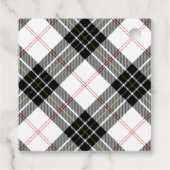 MacPherson Tartan Schwarz-weiß kariert Geschenkanhänger (Rückseite)