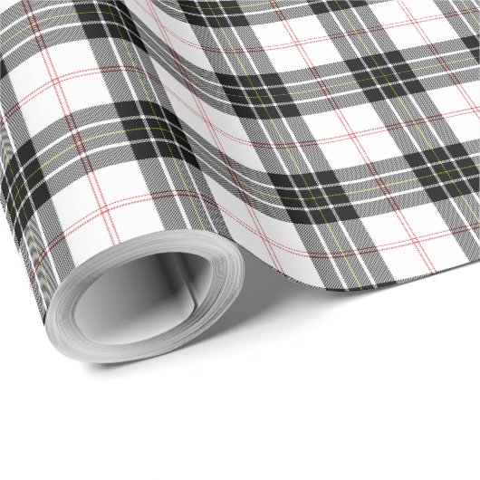 MacPherson Tartan Schwarz-weiß kariert Geschenkpapier (Rolleneckpunkt)