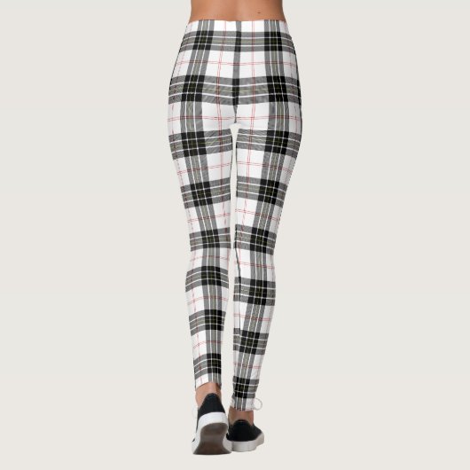 MacPherson Tartan Schwarz-weiß kariert Leggings (Rückseite)
