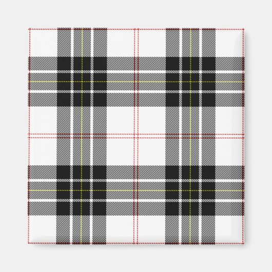 MacPherson Tartan Schwarz-weiß kariert Magnet (Vorne)