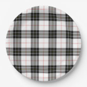MacPherson Tartan Schwarz-weiß kariert Pappteller (Vorderseite)