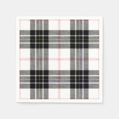 MacPherson Tartan Schwarz-weiß kariert Serviette (Vorderseite)