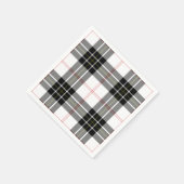 MacPherson Tartan Schwarz-weiß kariert Serviette (Ecke)