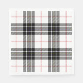 MacPherson Tartan Schwarz-weiß kariert Serviette (Vorderseite)