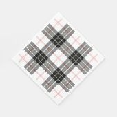 MacPherson Tartan Schwarz-weiß kariert Serviette (Ecke)