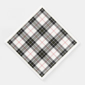 MacPherson Tartan Schwarz-weiß kariert Serviette (Ecke)