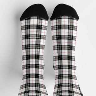 MacPherson Tartan Schwarz-weiß kariert Socken