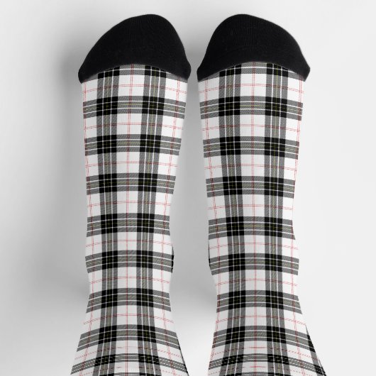 MacPherson Tartan Schwarz-weiß kariert Socken (Oben)