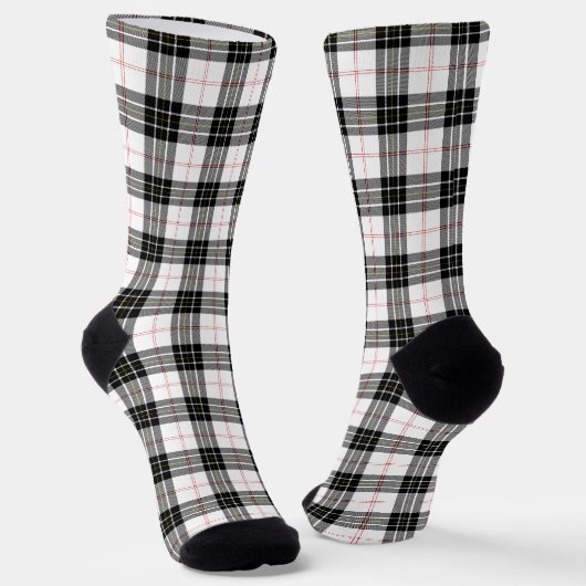 MacPherson Tartan Schwarz-weiß kariert Socken (Gewinkelt)